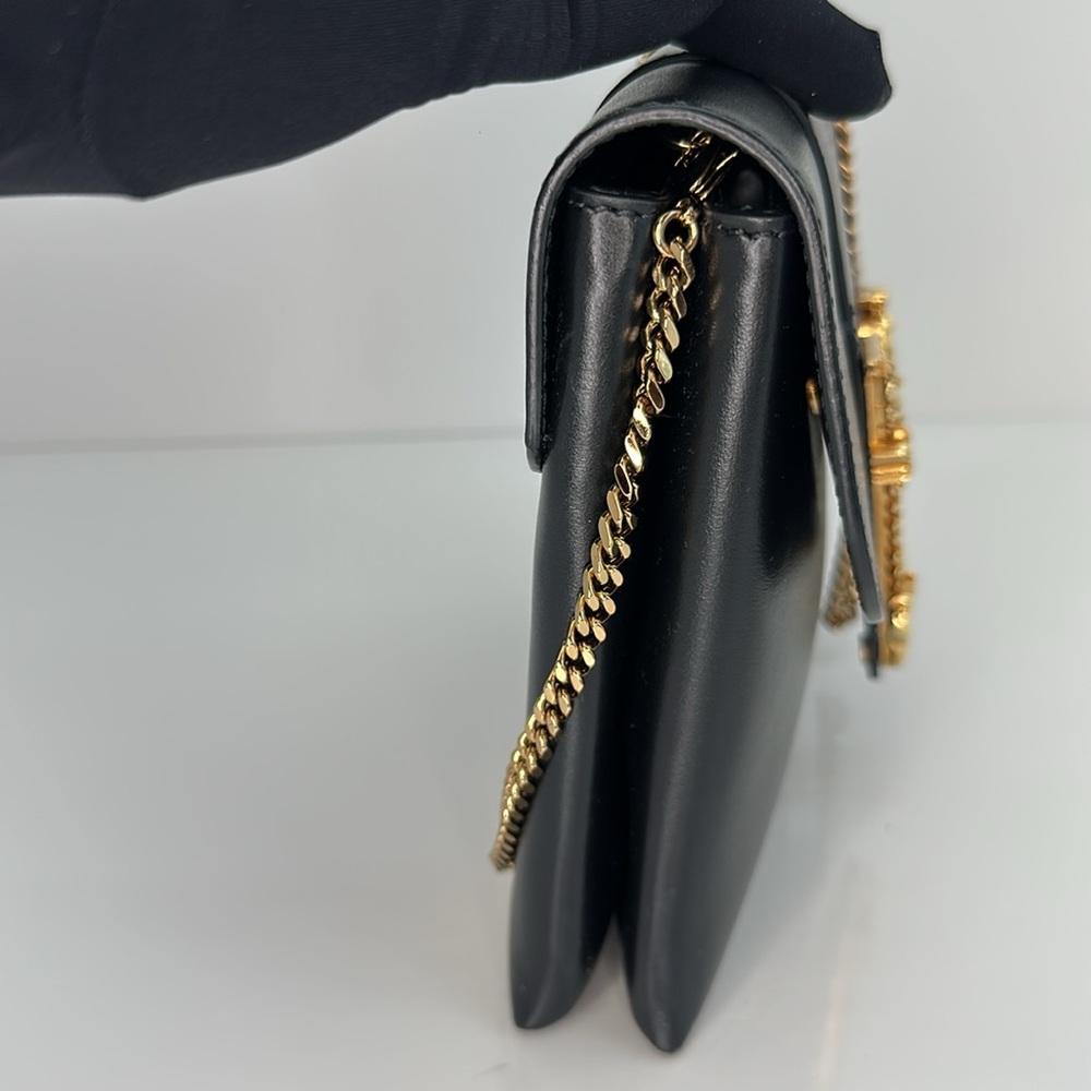 Sold ❌Versace Black and Gold Crossbody Bag with V-Shaped Clasp - Picture 9 of 10